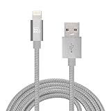 LAX Gadgets 10ft Long Apple MFi Certified iPhone Charger Cord - Durable Braided Lightning Cable for iPhone 6s / 6s Plus / 6 / 6 Plus / 5s / 5c / 5 / iPad Air 2 / Air / Mini 4 / 3 / 2 / Pro (Gray)