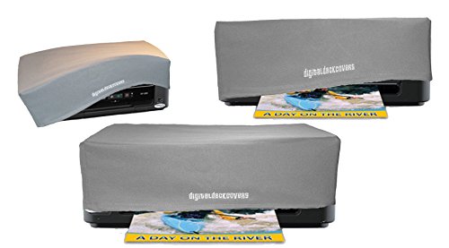 Printer Dust Cover for Epson Expression Home XP-200, XP-300, XP-400 (all models XP200 - XP440) Printers [Antistatic, Water Resistant, Heavy Duty Fabric, Silver] by DigitalDeckCovers