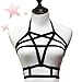 JELINDA Harness Black Belt Elastic Hollow Out Cupless Cage Bra