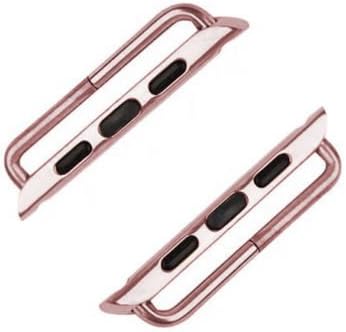 Stainless Steel Adapter, HUANLONG Iwatch Band Adapter Connection Watch Strap Connector for Apple Watch Iwatch (42mm Rosegold) …