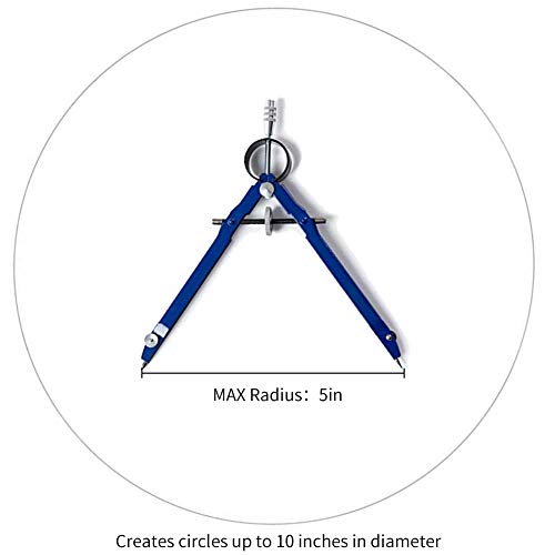 2 Pcs Math Compass, Geometry Metal Drafting with Spare Leads and Screws for Office Supply (2 Pcs, Black + Sliver)