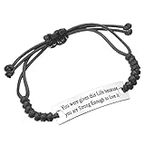 Angelus Daily Reminder Bracelet Personalized Custom Inspirational Leather Braid Bracelet Black