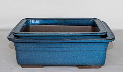 Organic Seeds: Japanese Bonsai Ceramic Pot 10.75"L Style 29-23, 2pcs/Set, Color by Farmerly