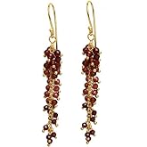Gempires Gemstone Beaded Crystal Earrings Handmade Cluster Jewelry Hypoallergenic Gold Plated Elegant Everyday Wear Jewelry For Women