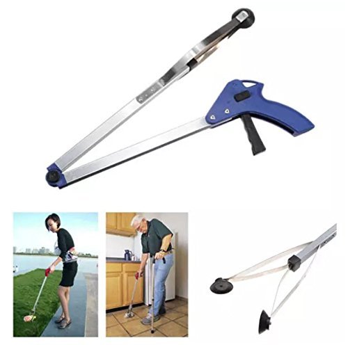 [New Version]2 Pack Foldable Reacher Grabber Tool, Long 32" Foldable Extender Gripper Tool, Suction Cups for Precise Work, Claw Trash Garbage Picker,Garden Nabber, Mobility Aid Pick Up Tool
