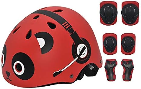 Casco Para Ninos Juego De Casco Pequenos Casco Para Bicicleta Y Monopatin Con Almohadillas Para Las Rodilleras Coderas Y Munequeras Para Scooter Patinaje Sobre Ruedas Equipo De Proteccion Rojo Amazon Es Deportes Y Aire