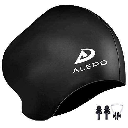 Womens Swim Cap for Long Hair, High Elasticity Thick Silicone Swimming