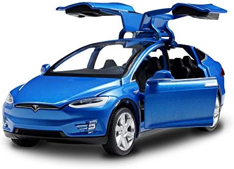 Diecast Model Cars Toy Cars Alloy Pull Back Toy Car with Sound and Light Toy Kids Toys 1/32 Scale (Blue)