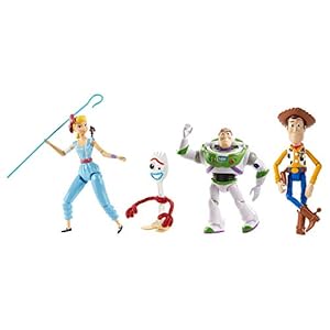 Disney Pixar Toy Story 4 Multi-Figure Pack with 5 Characters : Woody, Buzz Lightyear, Forky, Bo Peep and a Tiny-Sized…