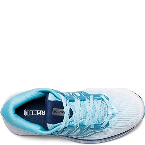 Saucony Women's Ride ISO Shoes, White/Blue, 8.5