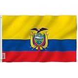 Anley Fly Breeze 3x5 Foot Ecuador Flag - Vivid Color and UV Fade Resistant - Canvas Header and Double Stitched - Ecuadoran National Flags Polyester with Brass Grommets 3 X 5 Ft