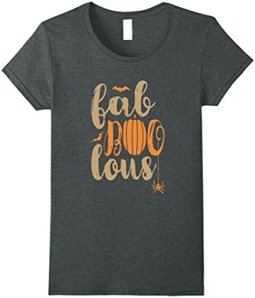 Womens Fab-BOO-lous Sassy Spooky Pumpkin Halloween T-Shirt Large Dark Heather