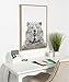 Kate and Laurel Sylvie Bear Animal Print Black and White Portrait Framed Canvas Wall Art by Simon Te Tai, 23x33 Natural