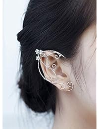 SXNK7 - Pendientes para mujer, diseño de hojas huecas con perlas de elfo