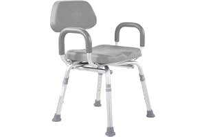 Platinum Health Shower Chair, Bath Chair, Padded with Armrests, Comfortable(tm) Deluxe Shower Chair. Institutional Quality. (Gray)
