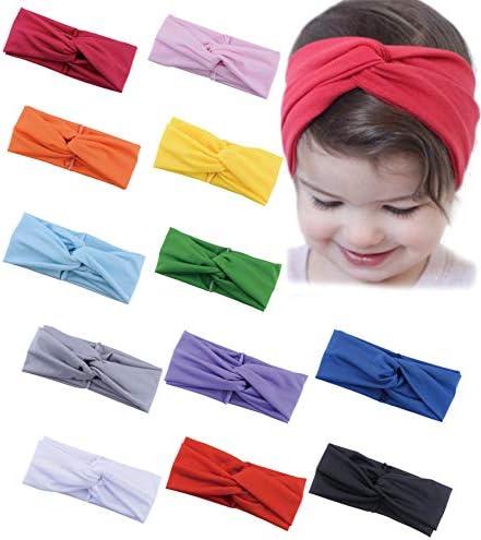 8-12 Pack Baby Girl Cute Headband Headwraps Elastic Bunny Ears Hair Band Holder