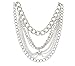 2 Pieces of Silvertone Adjustable Heel Chain with Combined Links and Stone (J-755)
