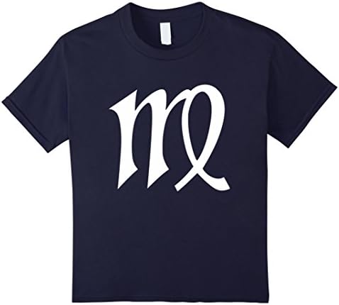 Kids Virgo Symbol T-Shirt Zodiac Sign August September Birthday 12 Navy