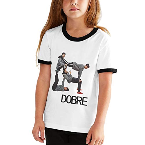Dobre Brothers Cotton Girls Boys T Shirt Teenager Youth Contrast Color Funny T-Shirt Black M