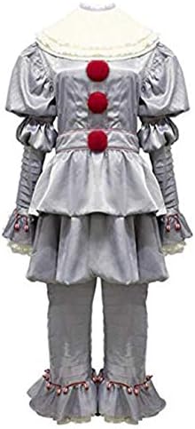 Ainiel Men's Halloween Clown Costume Grey Dress Up Outfit