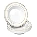 50 Disposable White Gold Trim Plastic Soup Bowls | 14 oz. Premium Heavy Duty Disposable Dinnerware with Real China Design | Safe & Reusable and Great for Parties or Weddings. (50-Pack) Gold
