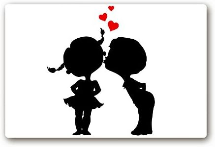 XASAN Kissing Boy Girl Room Doormat Indoor Outdoor Rubber Doormat Home Bathroom Non-slip Rug Carpet Floor Mat 16x24 Inche