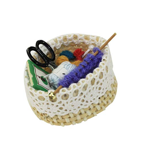 Vibola 1/12 Dollhouse Accessories,1:12 Scale Dollhouse Miniature Knitting Tools Model for Doll House Suitable for Kids Pretend Play Dollhouse Toy