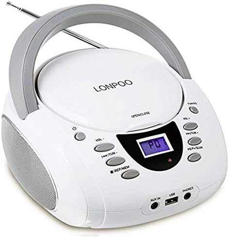 Cdプレーヤーラジオブームボックスmp3再生fm ブルートウース Usb Aux ヘッドホン Lcdディスプレイ子供向け言語学習用ポータブルスピーカー