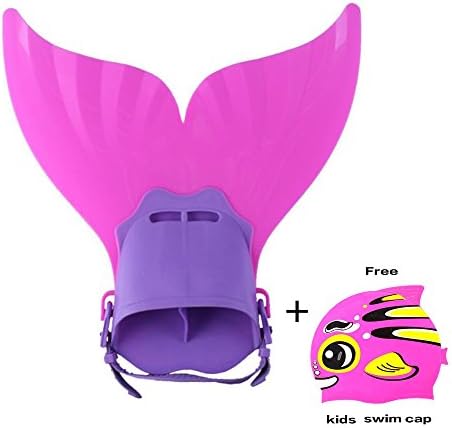 GOALUKK Mermaid Swim Fin,Monofin Adjustable Strap Diving Swimming Foot Flipper Swim Training Fin with Monofin for Kids Children Girls and Boys Gifts