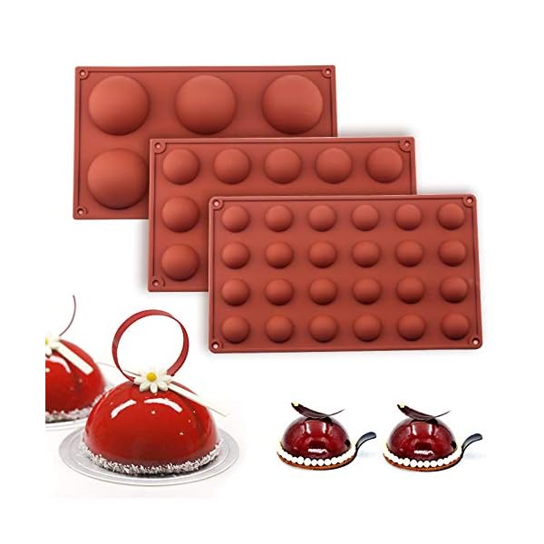 Chocolate-MouldsBakeware-Set-Silicone-Mold-for-Cake-Decoration-Jelly-Pudding-Candy-Chocolate-Half-Ball-Sphere-Silicone-Mold-6-Holes-Semicircle-15-Holes-Semicircle-24-Holes-Semicircle Chocolate Moulds,Bakeware Set Silicone Mold for Cake Decoration Jelly Pudding Candy Chocolate, Half Ball Sphere Silicone…