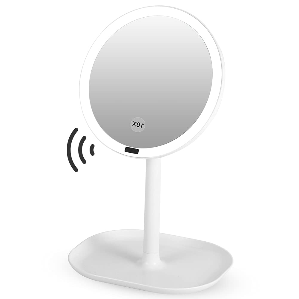 cersalt Sensor Makeup Mirror, 10x Makeup Mirror Makeup Mirror, Infrared Human Body Induction Lights Automatically Turn Off Simple Installation for Bathroom