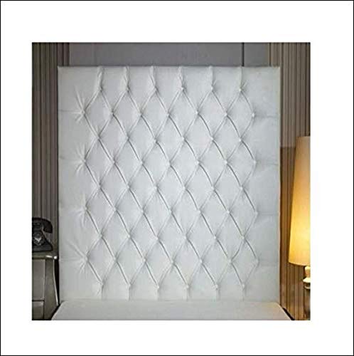 CROWN WALL DIAMANTE LEATHER HEADBOARD IN 2FT6,3FT,4FT,4FT6,5FT,6FT! (white, 3ft (Single) 44'' Plain Button)