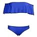 JIANLANPTT Pretty Sexy Bandeau Ruffled Bikini Women Flounce Strapless Swimsuit Swimwear Bathing Suits Blue M(US2-4)