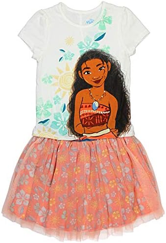 Disney Little Girls' Moana Island Girl 2 Piece Top and Skirt Set