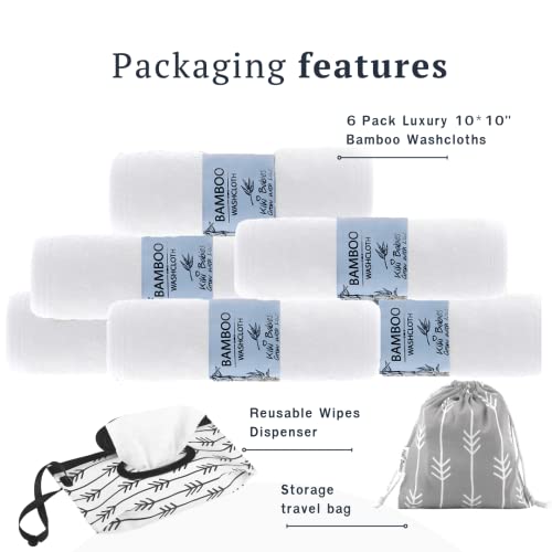 Bamboo Baby Washcloths 2 Layer Ultra Soft Bamboo Towels Gift Set by