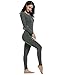 Ekouaer Top & Bottom Woman Comfortable Microfiber Thermal Underwear (Gray, Medium)