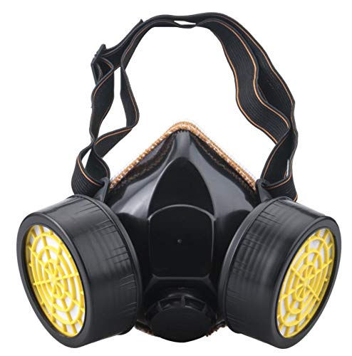 Lurowo Safety Full Face Cover, Reusable Mask Respirator, Dual Cartridge Anti-Dust Gas Mask for Painting, Dust, Particulate, Machine Polishing, Welding (No Goggles A)
