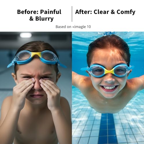 Seaflar Kids HD Anti-Fog Swimming Goggles: UV Protection | One-Piece Elastic Band | Silicone Gasket | Unisex (3-14 Years)