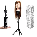 WAM Direct Mini Mannequin Head Holder Tripod Stand,Adjustable Training Doll Head Stand Mannequin Manikin Head Tripod Wig Stand(black)