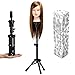 WAM Direct Mini Mannequin Head Holder Tripod Stand,Adjustable Training Doll Head Stand Mannequin Manikin Head Tripod Wig Stand(black)