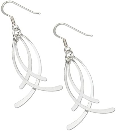 Sterling Silver Ichthus Earrings Christian Fish