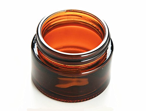 Moyishi Glass 2 oz Amber Salve Jar w/ Black Lid 4 pk Thick Jar
