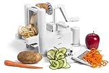 Greenco Strongest-and-heaviest Duty Professional Manual Tri-blade Spiralizer, Fruit and Vegetable Spiral Slicer - 3 Different Sizes of Japanese Stainless Steel Blades with Strong Suction Base (Kitchen)