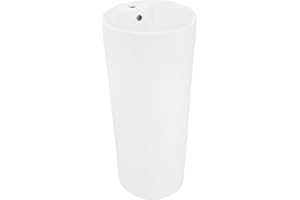 SWISS MADISON Monaco Circular Basin Pedestal Sink in Matte White
