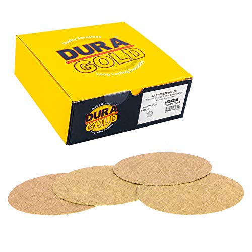 DuraGold Premium 6" Gold Sanding Discs 40 Grit (Box of 25) Hook