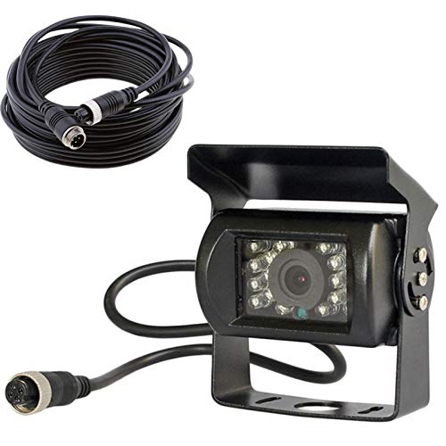 12V-24V 4 Pin Heavy Duty 18 IR LEDs Night Vision Waterproof Reverse Backup Camera with 15M 4 Pin Cable
