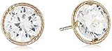 14k Yellow Gold Martini Set Cubic Zirconia Stud Earrings
