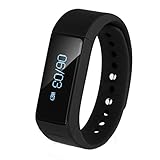 Activity Tracker, Toprime Fitness Tracker Waterproof Bracelet OLED Touch Screen Smart Watch Band with Sleep Monitor, Pedometer Wristband for Andriod and iOS (Black)