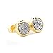 JAB 8mm Round Natural Agate Titanium Druzy Stud Earrings Gold Plated Copper Drusy Jewelry