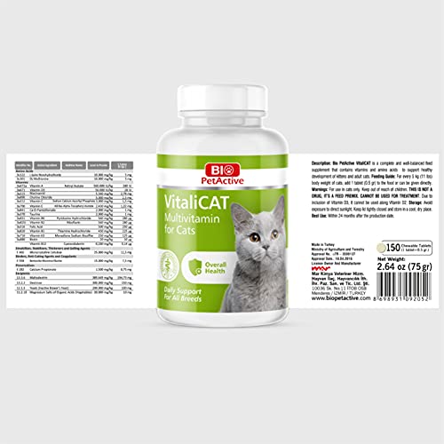 VitaliCAT Multivitamin for Cats, Skin and Coat Supplement, Cat Prenatal